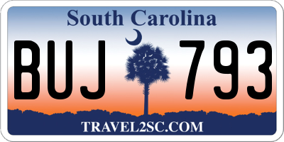 SC license plate BUJ793