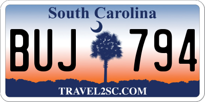 SC license plate BUJ794