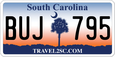 SC license plate BUJ795