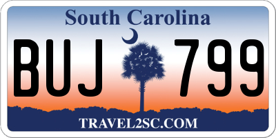 SC license plate BUJ799