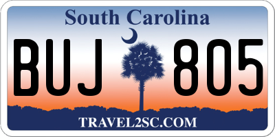 SC license plate BUJ805