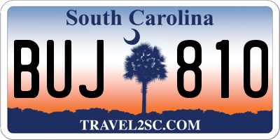 SC license plate BUJ810