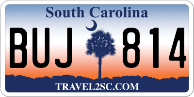 SC license plate BUJ814