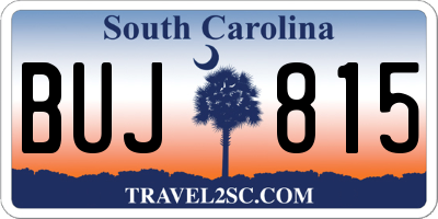 SC license plate BUJ815