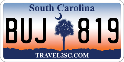 SC license plate BUJ819