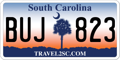 SC license plate BUJ823