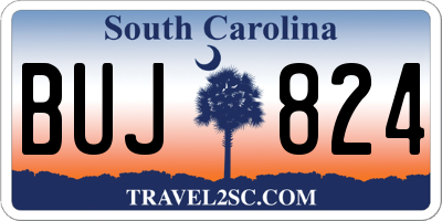 SC license plate BUJ824
