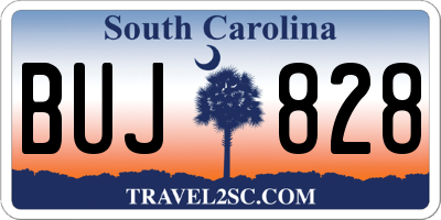 SC license plate BUJ828