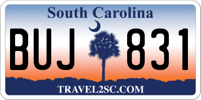 SC license plate BUJ831