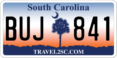 SC license plate BUJ841