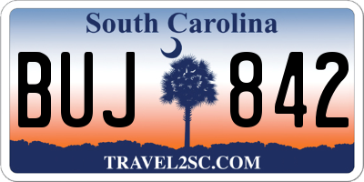 SC license plate BUJ842