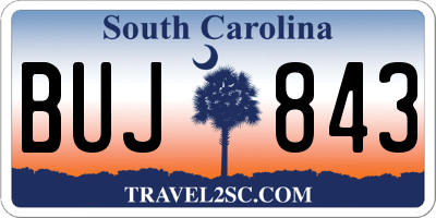 SC license plate BUJ843