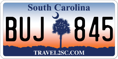 SC license plate BUJ845