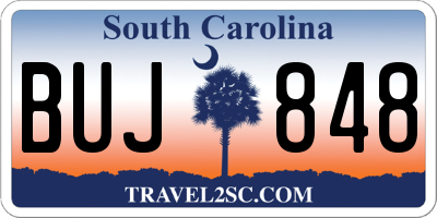 SC license plate BUJ848