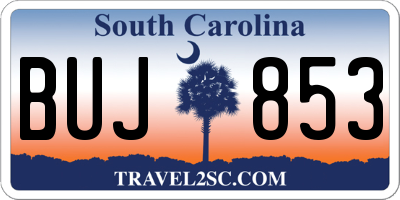 SC license plate BUJ853