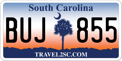 SC license plate BUJ855
