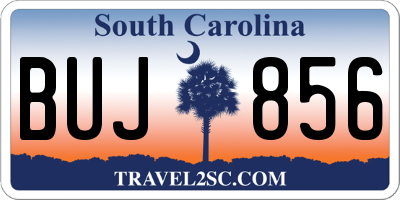 SC license plate BUJ856