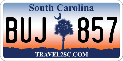 SC license plate BUJ857