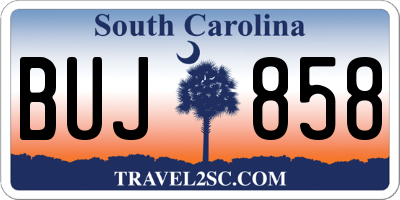 SC license plate BUJ858