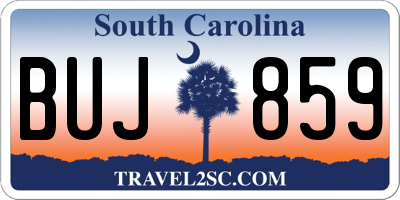 SC license plate BUJ859