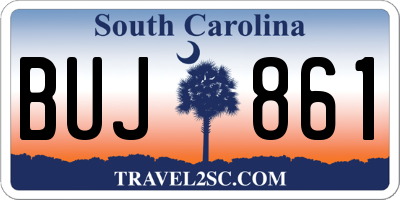 SC license plate BUJ861