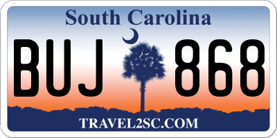 SC license plate BUJ868