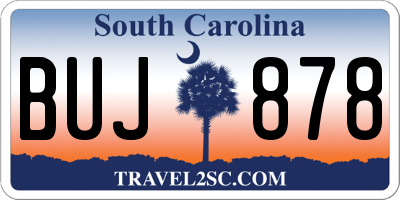 SC license plate BUJ878