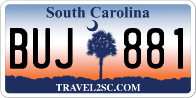 SC license plate BUJ881