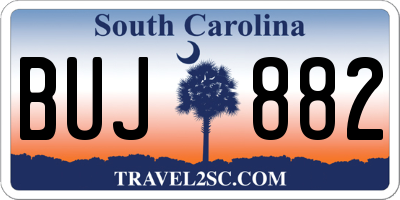 SC license plate BUJ882