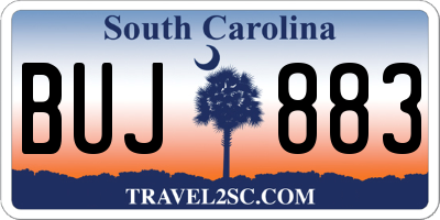 SC license plate BUJ883