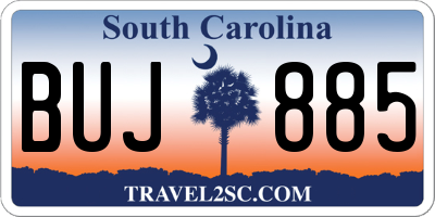 SC license plate BUJ885