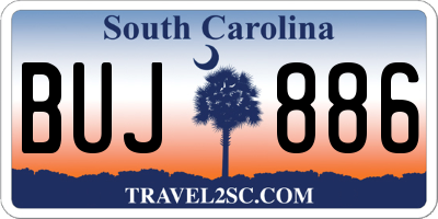 SC license plate BUJ886