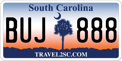 SC license plate BUJ888