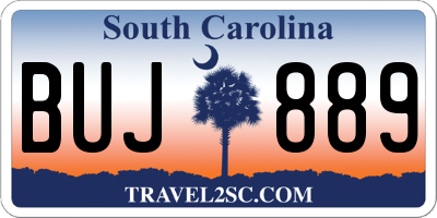 SC license plate BUJ889