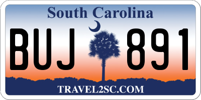 SC license plate BUJ891