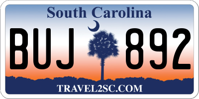SC license plate BUJ892