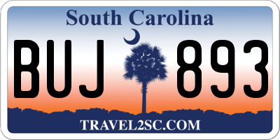 SC license plate BUJ893