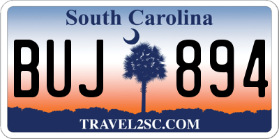 SC license plate BUJ894