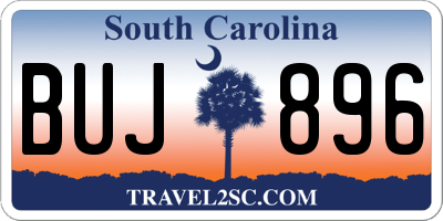 SC license plate BUJ896
