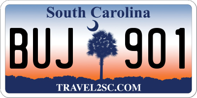 SC license plate BUJ901