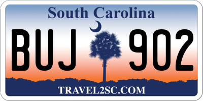 SC license plate BUJ902