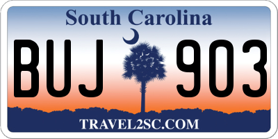 SC license plate BUJ903