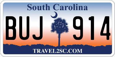 SC license plate BUJ914