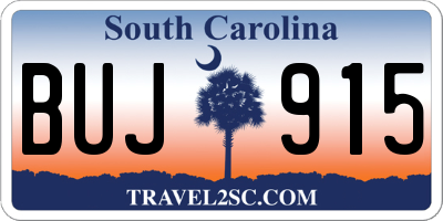 SC license plate BUJ915