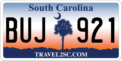 SC license plate BUJ921
