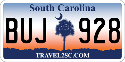 SC license plate BUJ928