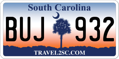 SC license plate BUJ932