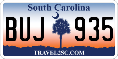 SC license plate BUJ935