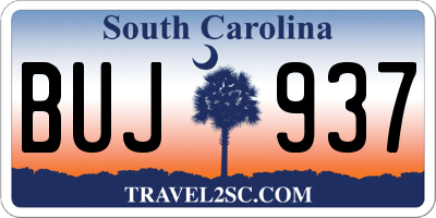 SC license plate BUJ937