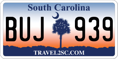 SC license plate BUJ939